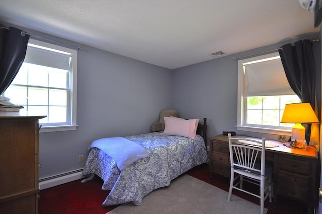 706 Washington St, East Bridgewater, MA 02333 - bedroom with baseboard heating and multiple windows