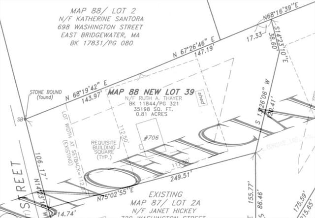 706 Washington St, East Bridgewater, MA 02333 - map of parcels
