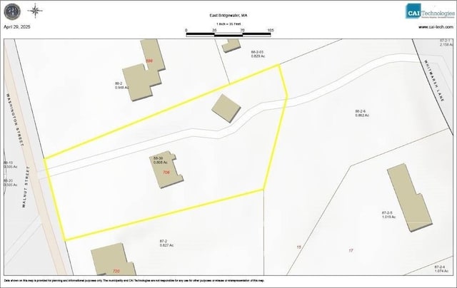 706 Washington St, East Bridgewater, MA 02333 - map of parcels