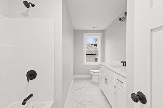 27 Leonard St Unit 27, Bridgewater, MA 02324 - full bath with marble finish flooring, bathing tub / shower combination, and vanity