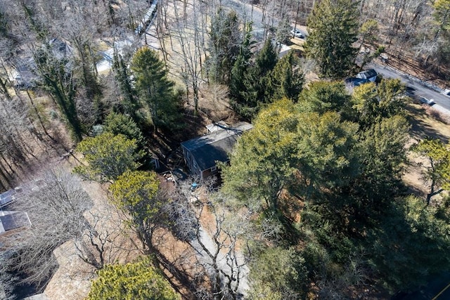 aerial view with a forest view