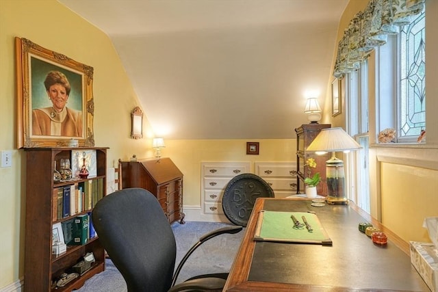 70 Main St, Northborough, MA 01532 - office area featuring vaulted ceiling and baseboards