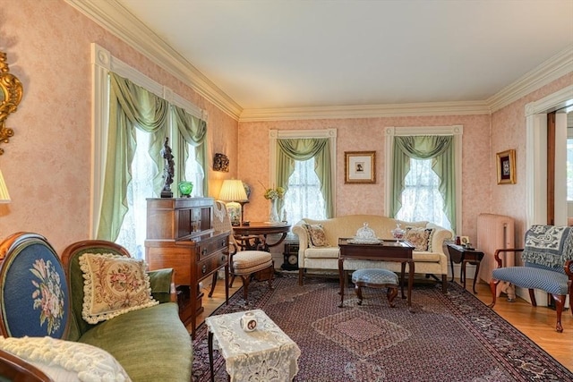 70 Main St, Northborough, MA 01532 - sitting room featuring crown molding and wood finished floors