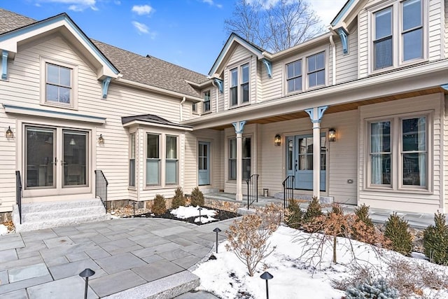 view of front of home featuring covered porch