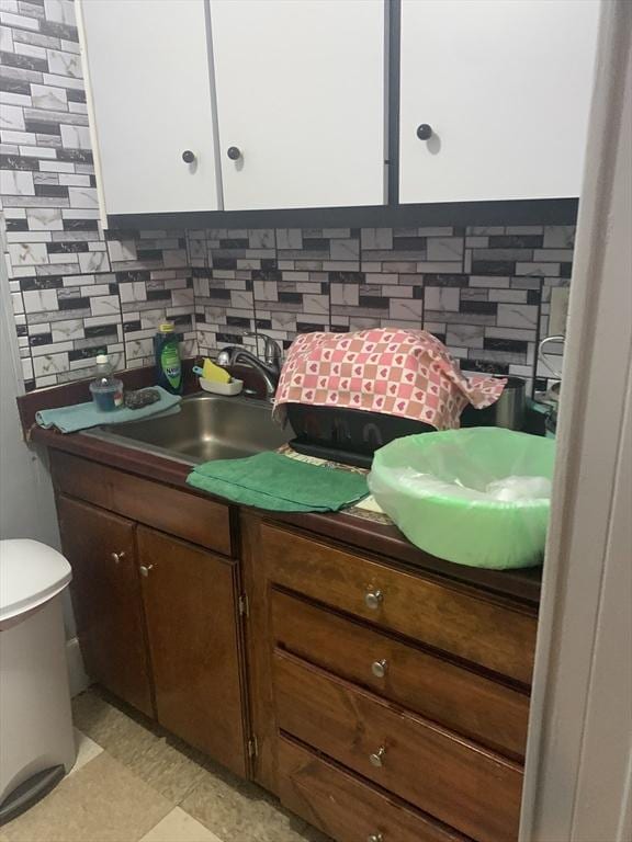 295 Grove St, Brockton, MA 02302 - bathroom featuring vanity, decorative backsplash, and toilet