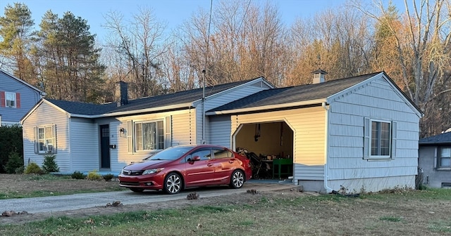 view of front of house with a garage