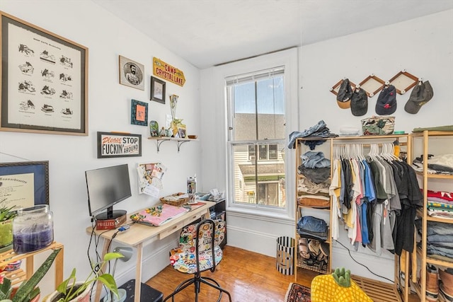 419 Poplar St, Boston, MA 02131 - office featuring wood finished floors and baseboards