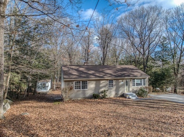 view of single story home