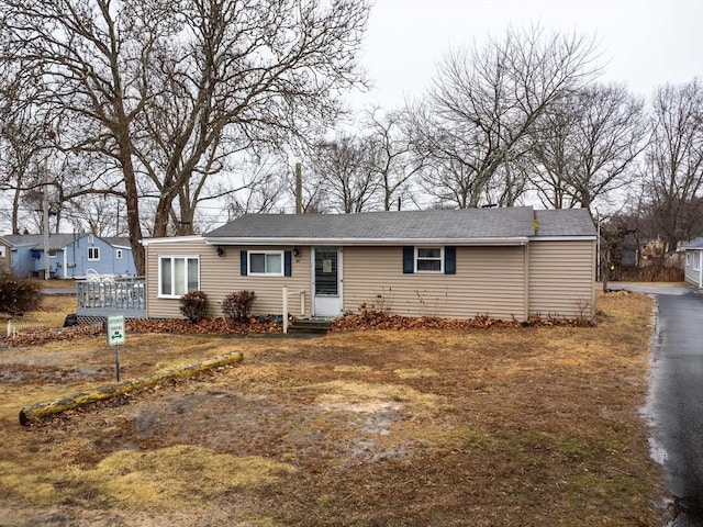 view of single story home