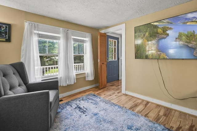 66 Squantum Rd, Jaffrey, NH 03452 - living area with wood finished floors and a textured ceiling