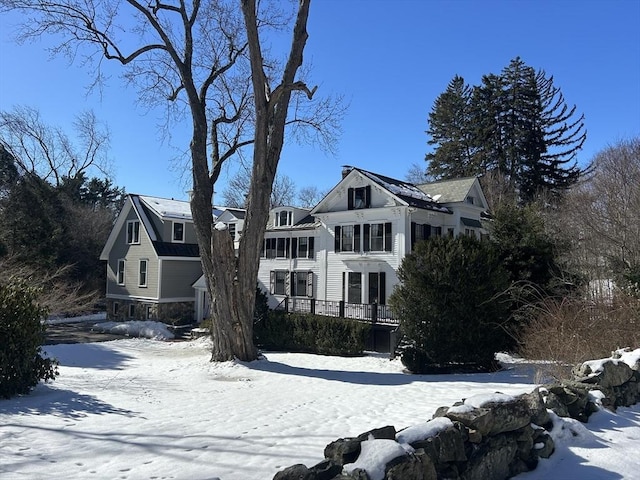 view of front of home with stone siding