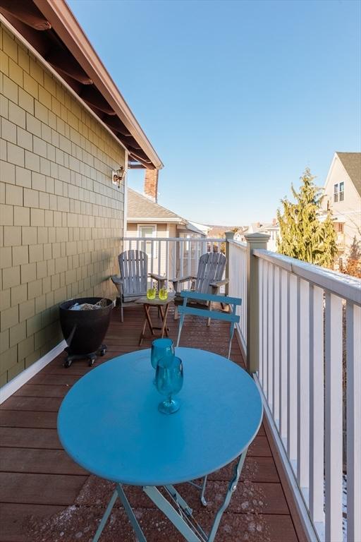 wooden balcony with a wooden deck