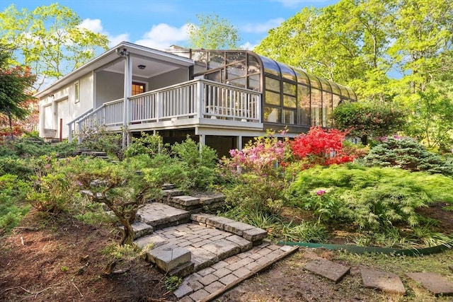 12 Queens Cir, Sharon, MA 02067 - back of property with a sunroom