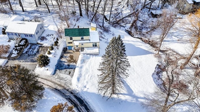 view of snowy aerial view