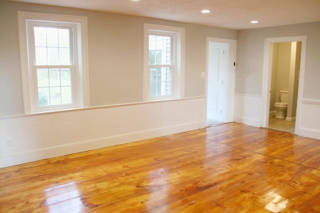 spare room with wood-type flooring