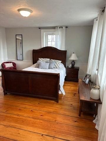 bedroom featuring light hardwood / wood-style floors