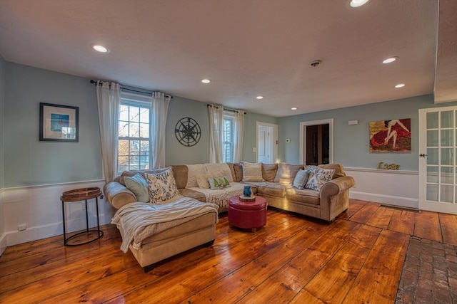 living room featuring wood-type flooring