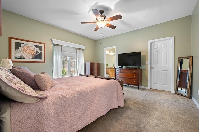 9 Summerfield Dr Unit 8, Grafton, MA 01560 - bedroom with carpet floors, connected bathroom, baseboards, and a ceiling fan
