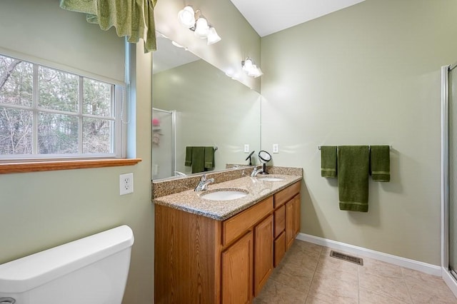 9 Summerfield Dr Unit 8, Grafton, MA 01560 - full bath featuring toilet, an enclosed shower, a sink, and visible vents