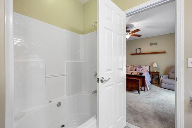 9 Summerfield Dr Unit 8, Grafton, MA 01560 - full bath featuring tub / shower combination, ensuite bath, visible vents, and a ceiling fan