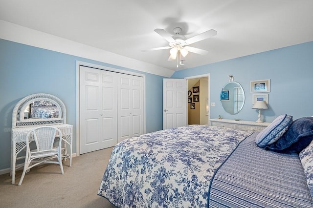 9 Summerfield Dr Unit 8, Grafton, MA 01560 - bedroom featuring a closet, a ceiling fan, and light colored carpet