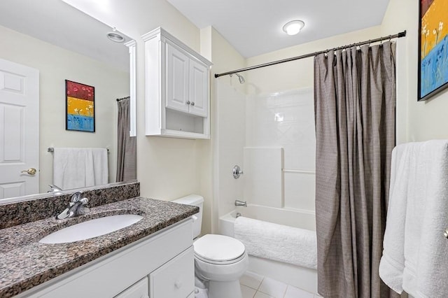 9 Summerfield Dr Unit 8, Grafton, MA 01560 - bathroom featuring toilet, shower / bath combination with curtain, tile patterned flooring, and vanity
