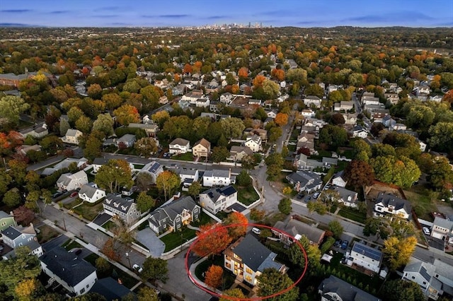 bird's eye view featuring a residential view