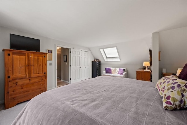 88 Amelia Way, Barnstable, MA 02648 - bedroom with a skylight, vaulted ceiling, and a closet