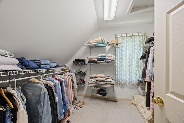 88 Amelia Way, Barnstable, MA 02648 - walk in closet featuring vaulted ceiling and carpet floors
