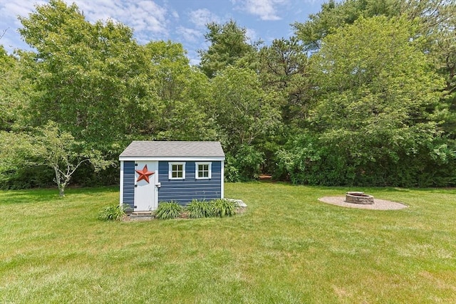 88 Amelia Way, Barnstable, MA 02648 - view of shed featuring an outdoor fire pit