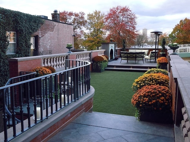 wooden balcony with a wooden deck