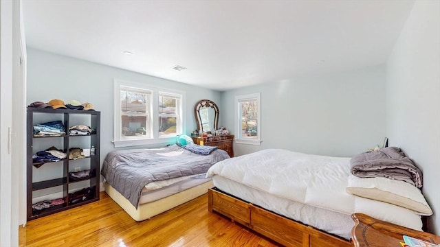 bedroom featuring light wood-type flooring