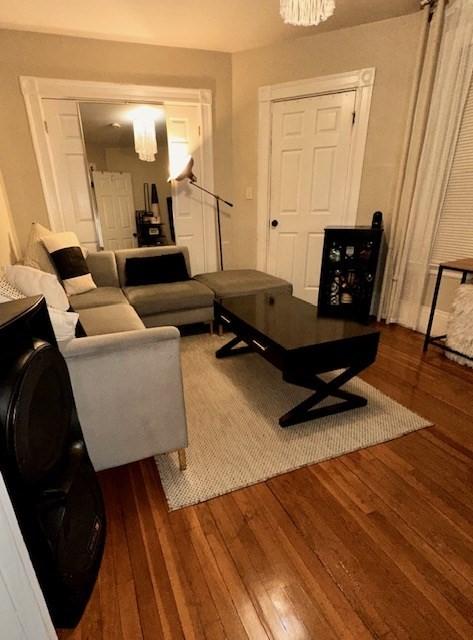 living room with wood-type flooring