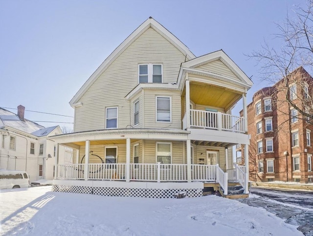 view of front of home featuring covered porch