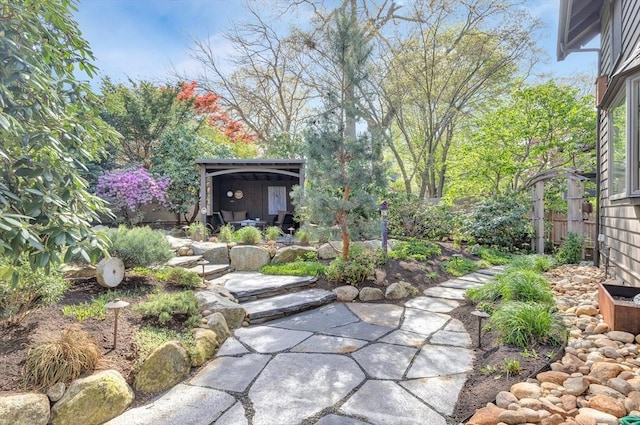 view of yard featuring fence
