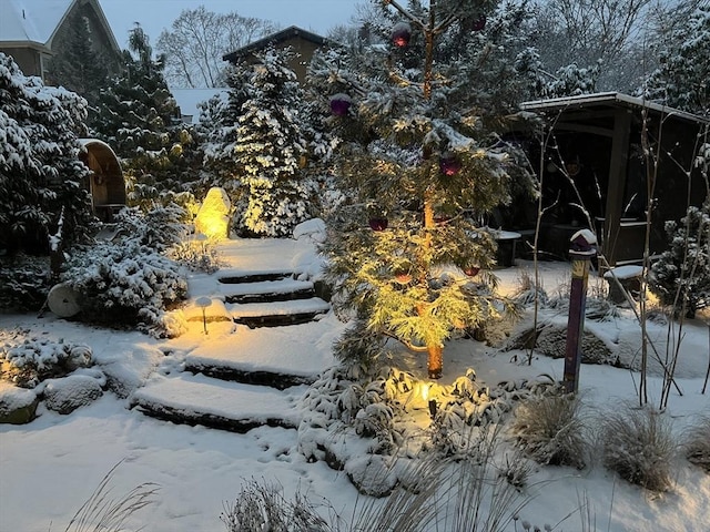 view of snowy view