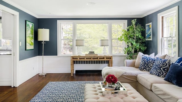 sunroom / solarium with radiator heating unit and healthy amount of natural light