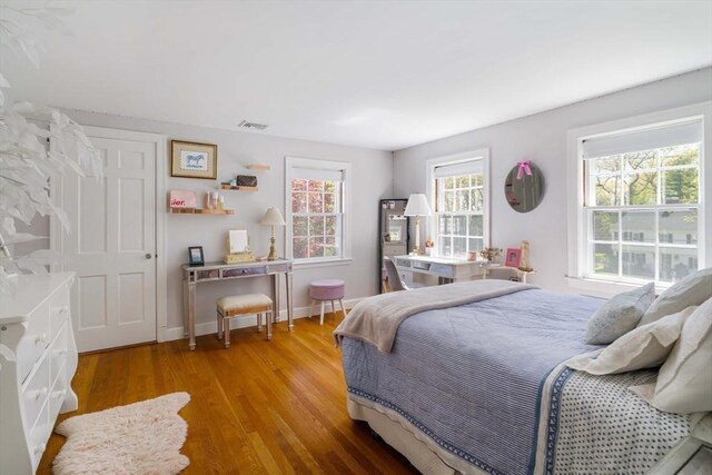 bedroom featuring wood finished floors