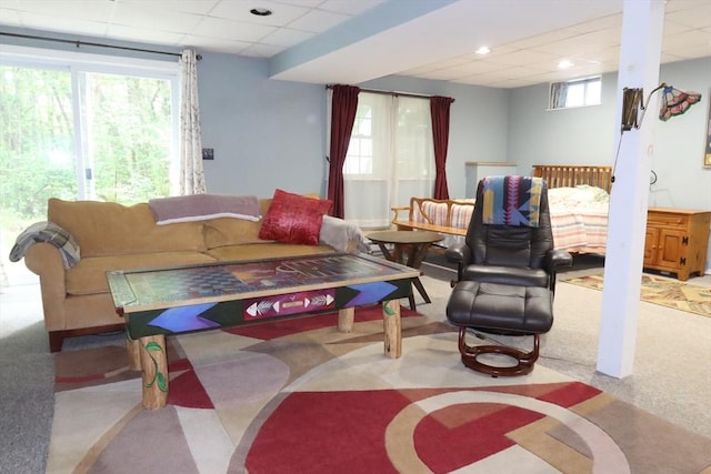 12 Sterling Ln Unit 12, Walpole, MA 02081 - living area featuring a paneled ceiling and carpet
