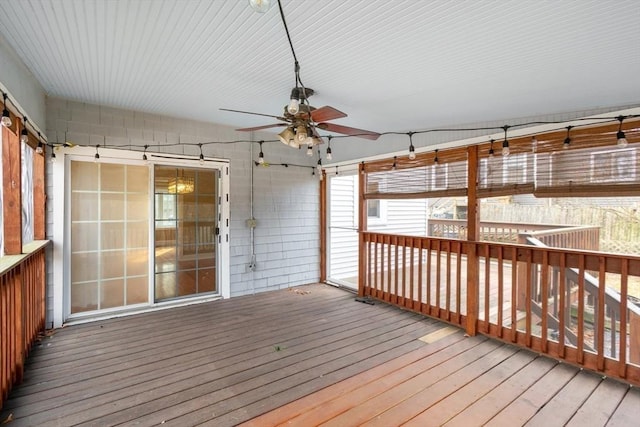 deck featuring ceiling fan