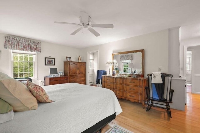 8 Viking Rock Rd, Yarmouth, MA 02664 - bedroom with light wood finished floors and a ceiling fan