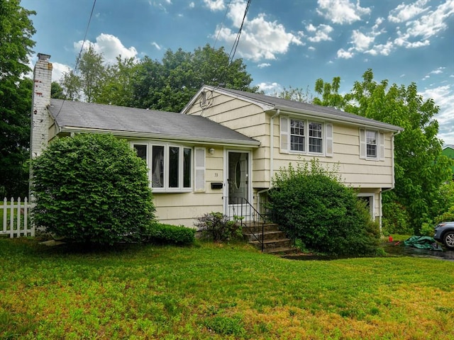 33 Hillside Rd, Braintree, MA 02184 - tri-level home with a chimney