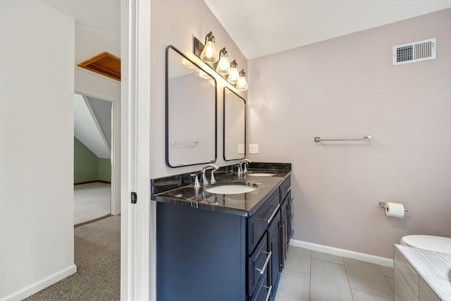 731-R Grove St, Norwell, MA 02061 - full bathroom featuring double vanity and tiled bath