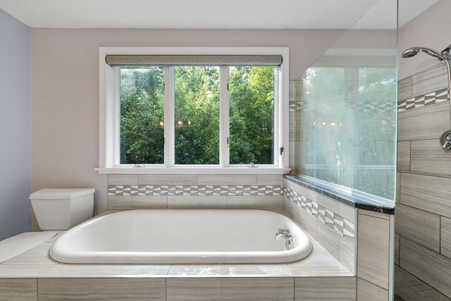 731-R Grove St, Norwell, MA 02061 - bathroom with a garden tub and a tile shower