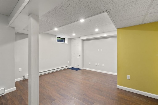 731-R Grove St, Norwell, MA 02061 - finished basement with recessed lighting, wood finished floors, and baseboard heating
