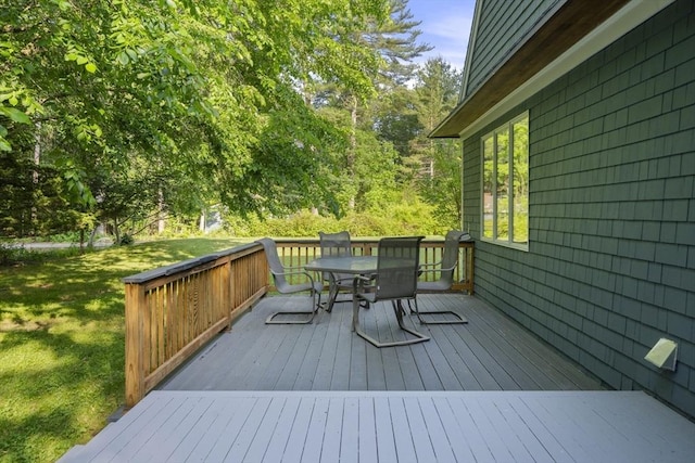731-R Grove St, Norwell, MA 02061 - deck featuring outdoor dining area and a lawn