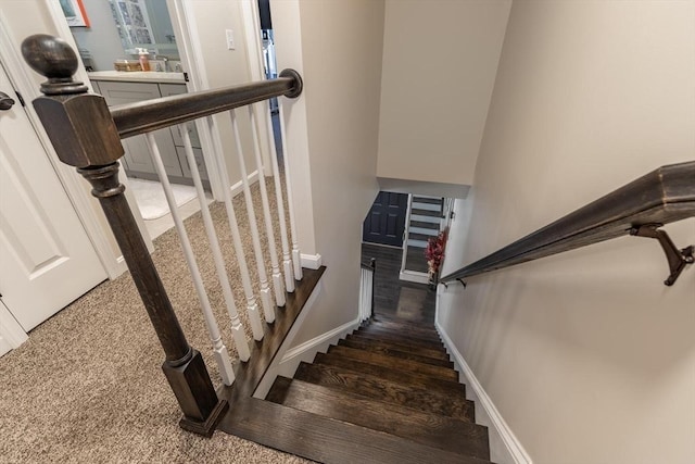 stairs with baseboards