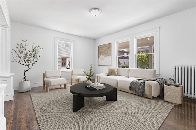 75 Norcross St, Lowell, MA 01851 - living area featuring radiator heating unit and dark wood finished floors