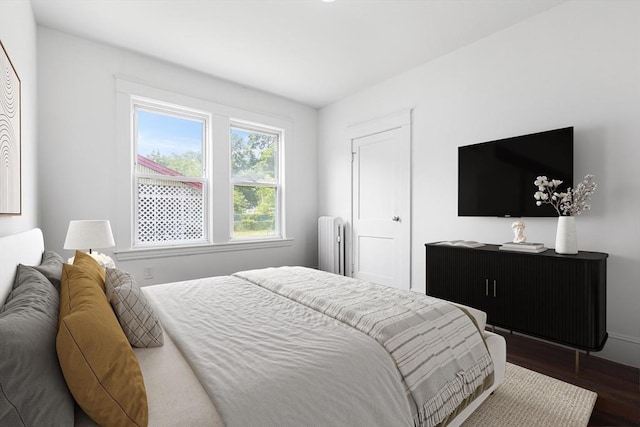 75 Norcross St, Lowell, MA 01851 - bedroom featuring radiator heating unit and dark wood finished floors