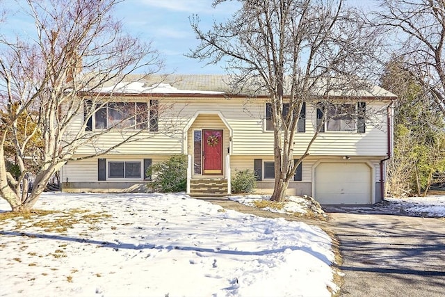 bi-level home with a garage